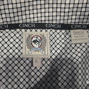 Cinch  Blueish Black and White Grid Print Western Shirt